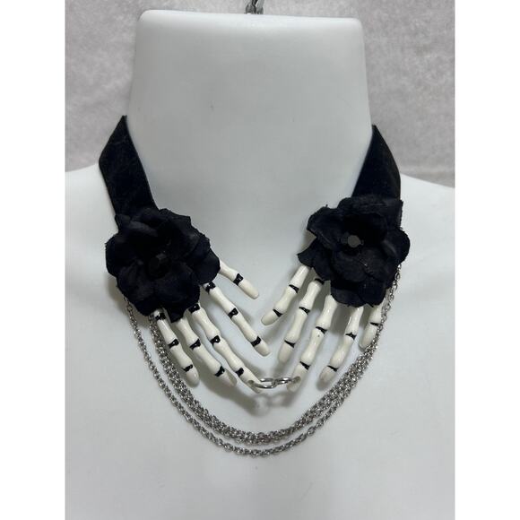 Gothic Rock Punk Faux Leather Chokers 5 Lot Necklace Whimsygoth Fairycore Witchy - Picture 8 of 10